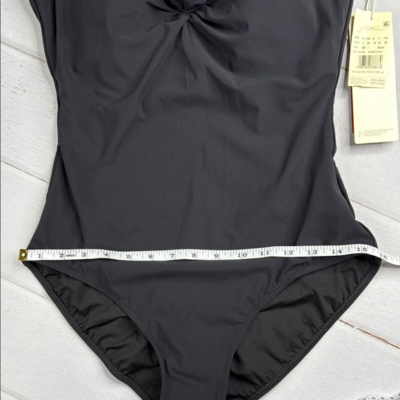 Gottex Black Rose Bud One Piece Adjustable Straps Swimsuit Size 12 - Picture 11 of 12